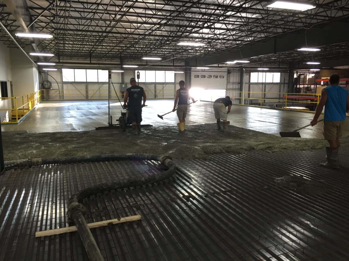 Crew Leveling Concrete Mezzanine Floor